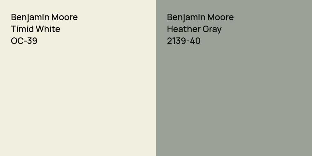 Benjamin Moore Timid White vs. Benjamin Moore Heather Gray