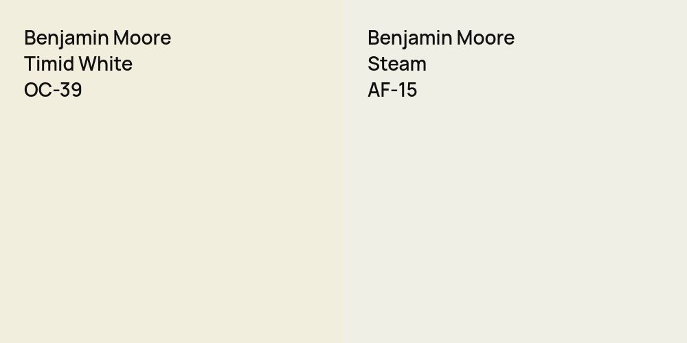 Benjamin Moore Timid White vs. Benjamin Moore Steam