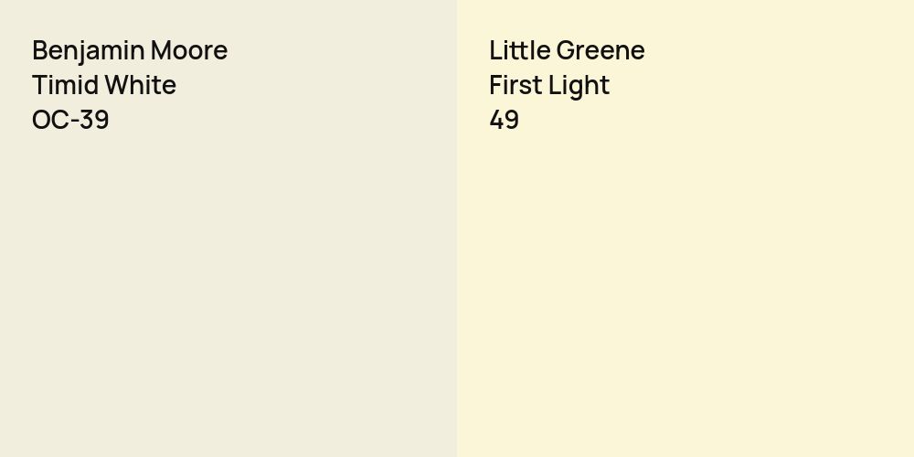 Benjamin Moore Timid White vs. Little Greene First Light