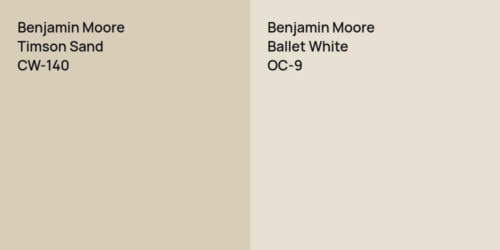 Benjamin Moore Timson Sand vs. Benjamin Moore Ballet White