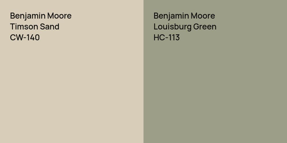 Benjamin Moore Timson Sand vs. Benjamin Moore Louisburg Green