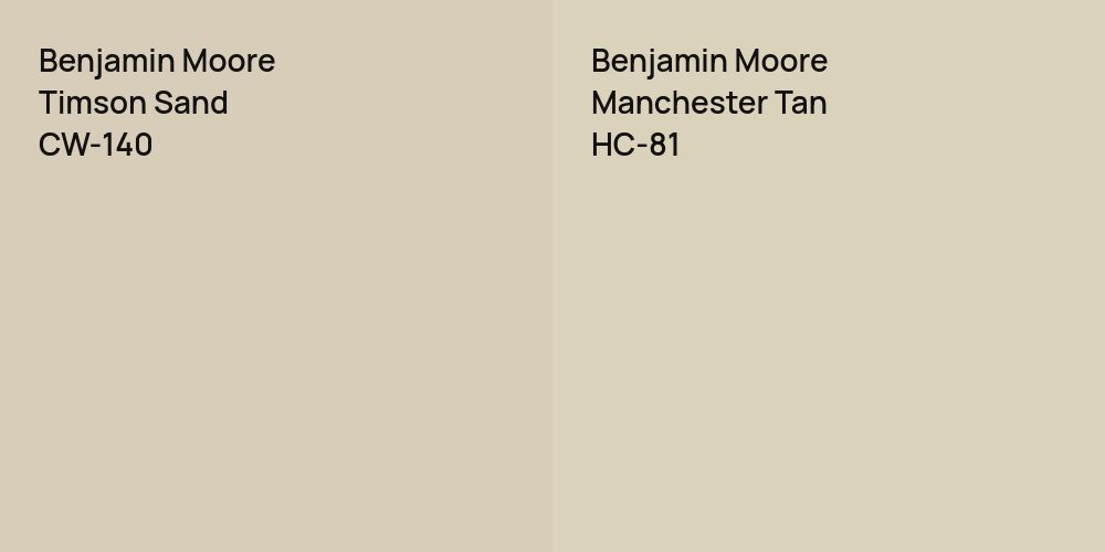 Benjamin Moore Timson Sand vs. Benjamin Moore Manchester Tan