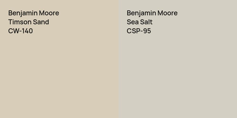 Benjamin Moore Timson Sand vs. Benjamin Moore Sea Salt