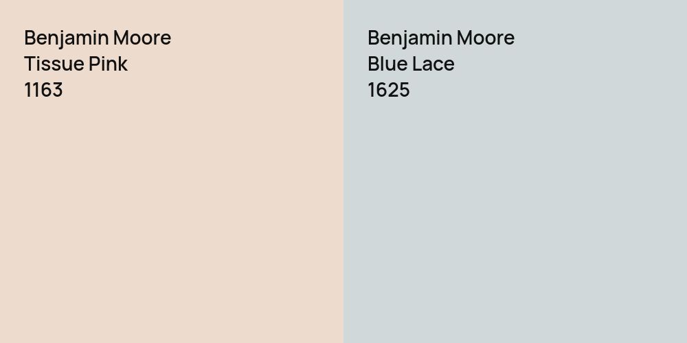 Benjamin Moore Tissue Pink vs. Benjamin Moore Blue Lace