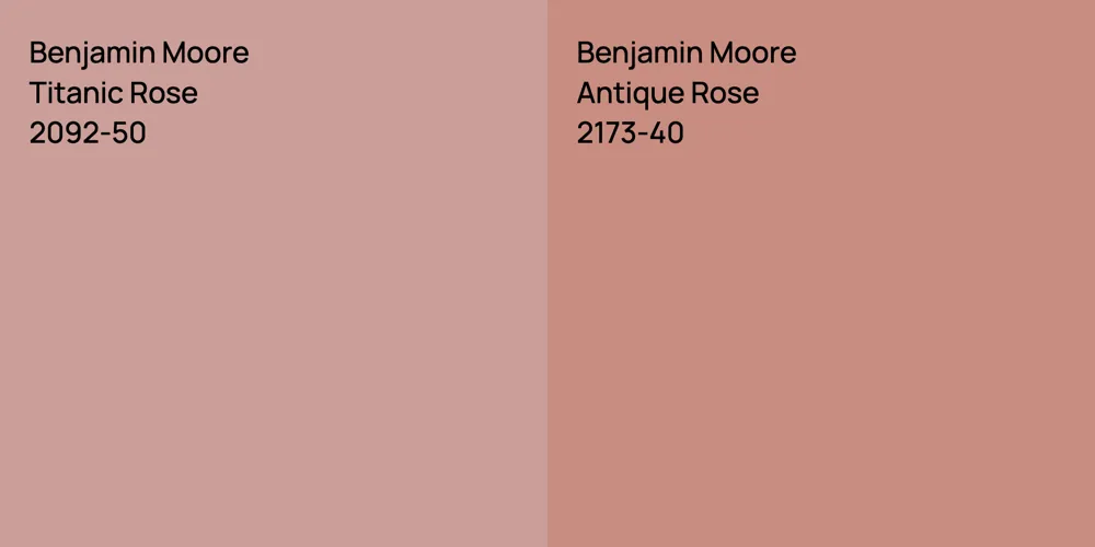 Benjamin Moore Titanic Rose vs. Benjamin Moore Antique Rose