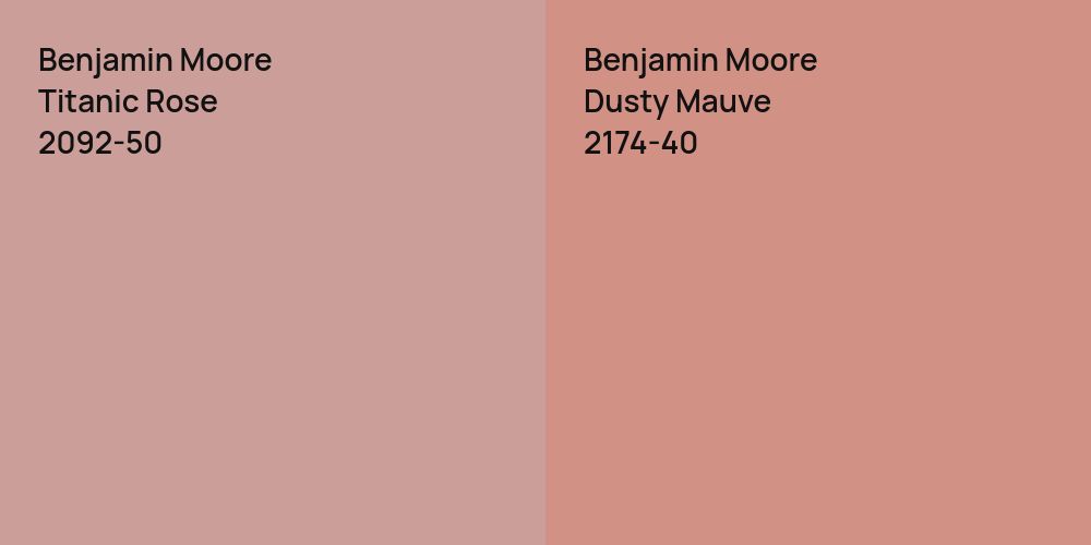 Benjamin Moore Titanic Rose vs. Benjamin Moore Dusty Mauve