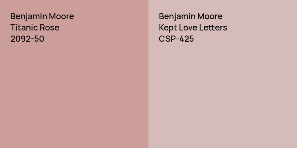 Benjamin Moore Titanic Rose vs. Benjamin Moore Kept Love Letters