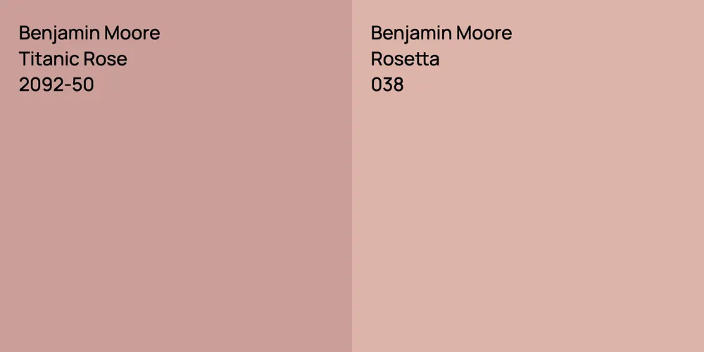 Benjamin Moore Titanic Rose vs. Benjamin Moore Rosetta