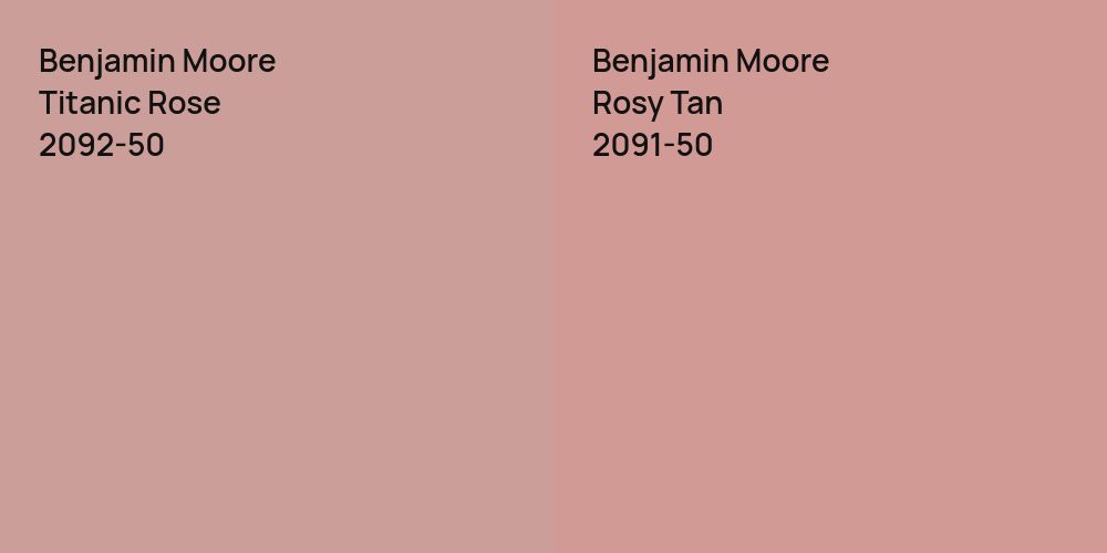 Benjamin Moore Titanic Rose vs. Benjamin Moore Rosy Tan