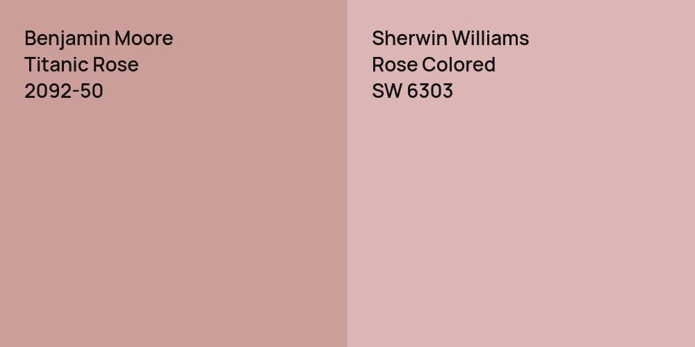 Benjamin Moore Titanic Rose vs. Sherwin Williams Rose Colored