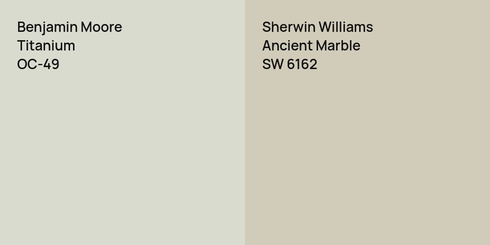 Benjamin Moore Titanium vs. Sherwin Williams Ancient Marble