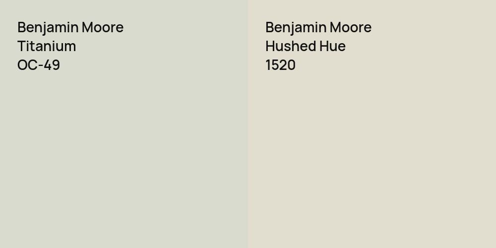 Benjamin Moore Titanium vs. Benjamin Moore Hushed Hue