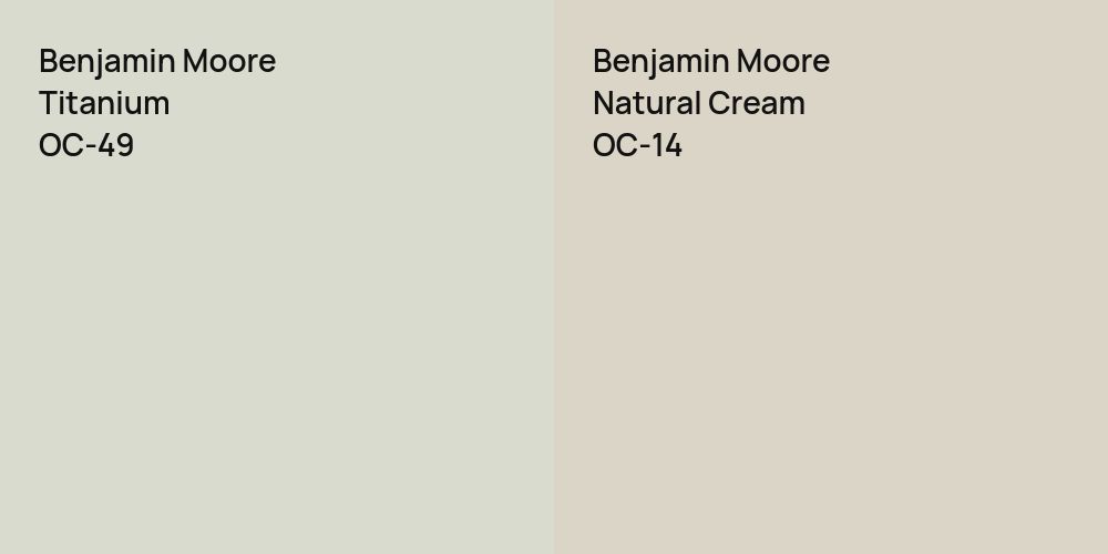 Benjamin Moore Titanium vs. Benjamin Moore Natural Cream