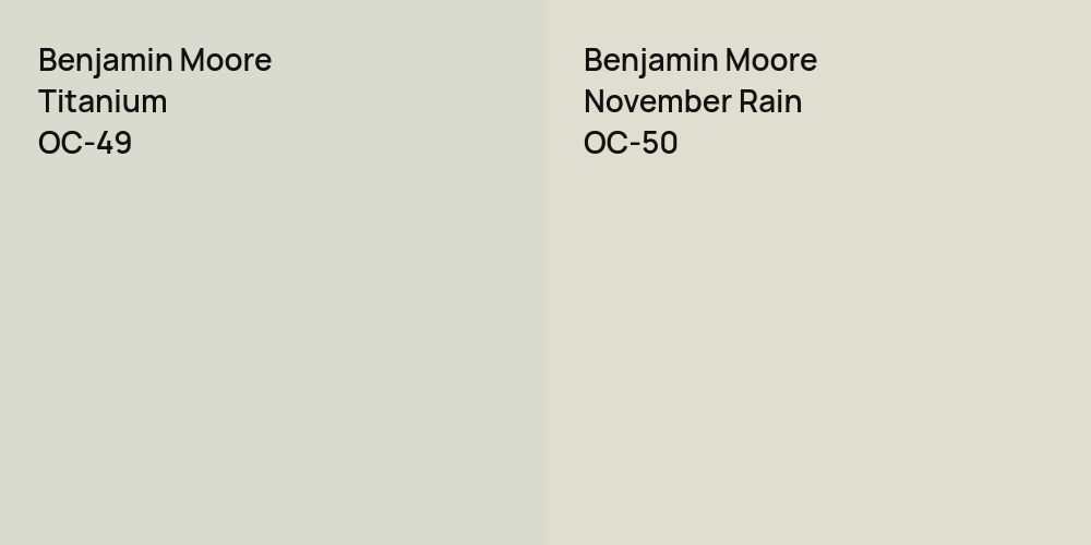 Benjamin Moore Titanium vs. Benjamin Moore November Rain