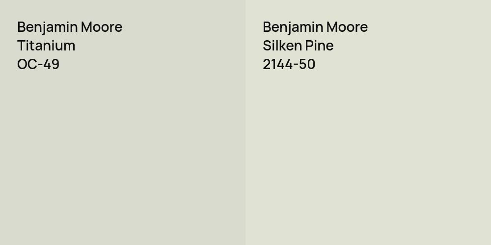 Benjamin Moore Titanium vs. Benjamin Moore Silken Pine