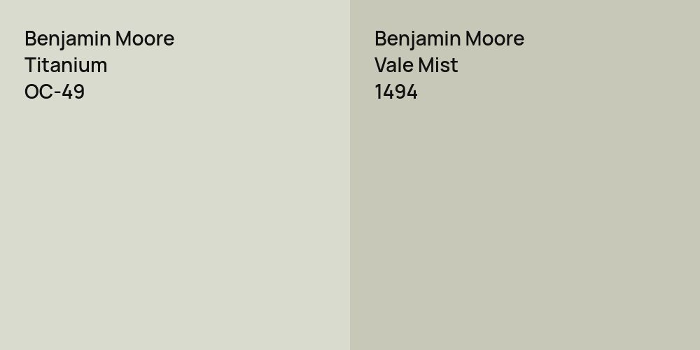 Benjamin Moore Titanium vs. Benjamin Moore Vale Mist