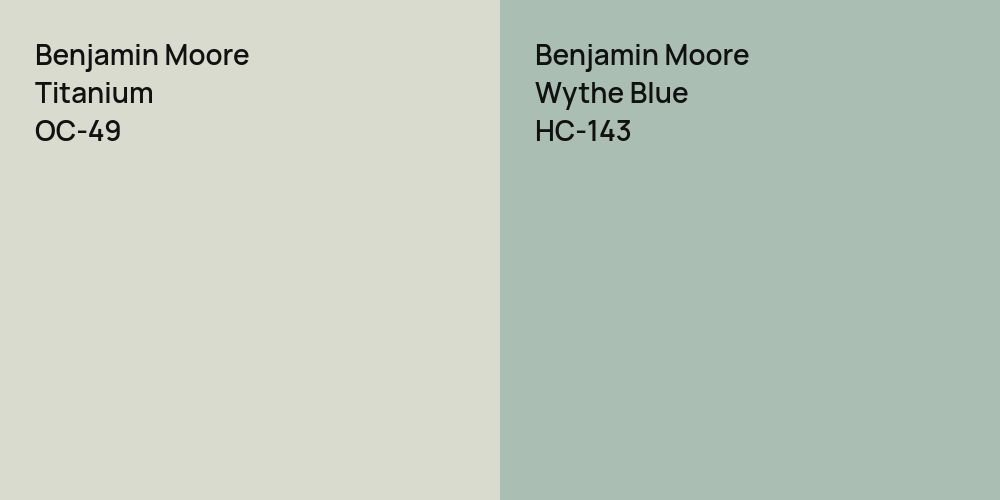 Benjamin Moore Titanium vs. Benjamin Moore Wythe Blue