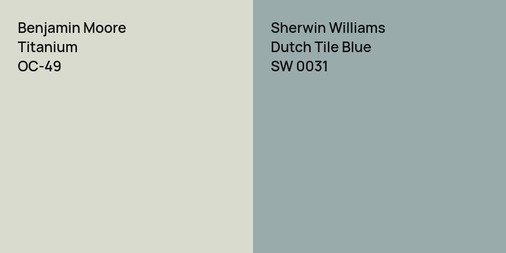 Benjamin Moore Titanium vs. Sherwin Williams Dutch Tile Blue