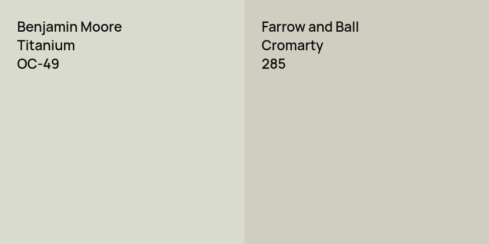 Benjamin Moore Titanium vs. Farrow and Ball Cromarty