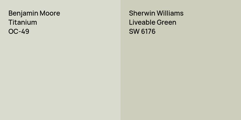 Benjamin Moore Titanium vs. Sherwin Williams Liveable Green