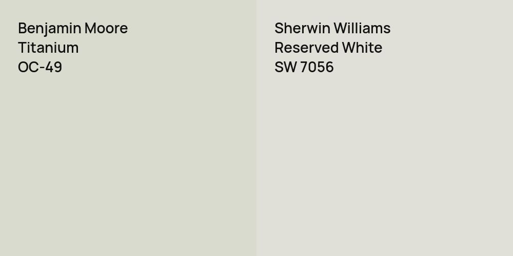 Benjamin Moore Titanium vs. Sherwin Williams Reserved White