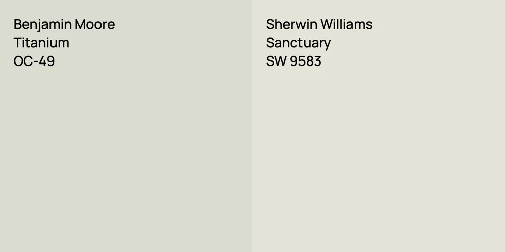 Benjamin Moore Titanium vs. Sherwin Williams Sanctuary