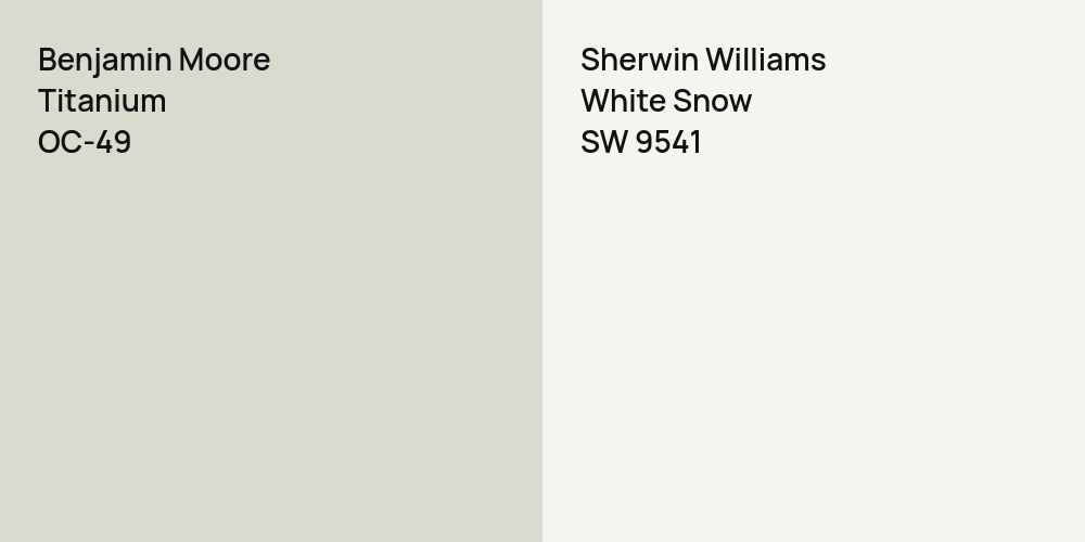 Benjamin Moore Titanium vs. Sherwin Williams White Snow