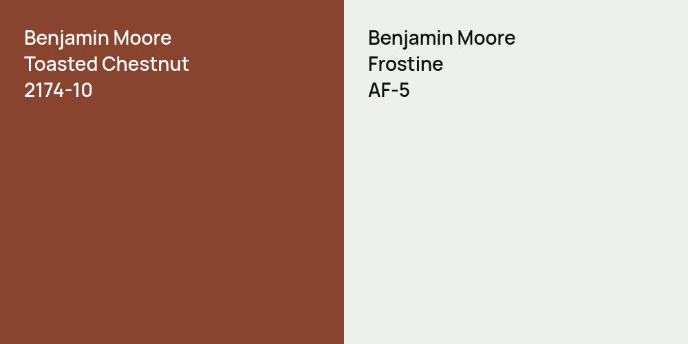 Benjamin Moore Toasted Chestnut vs. Benjamin Moore Frostine