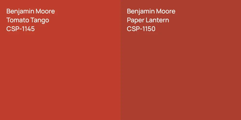 Benjamin Moore Tomato Tango vs. Benjamin Moore Paper Lantern