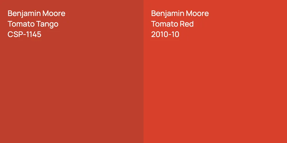 Benjamin Moore Tomato Tango vs. Benjamin Moore Tomato Red