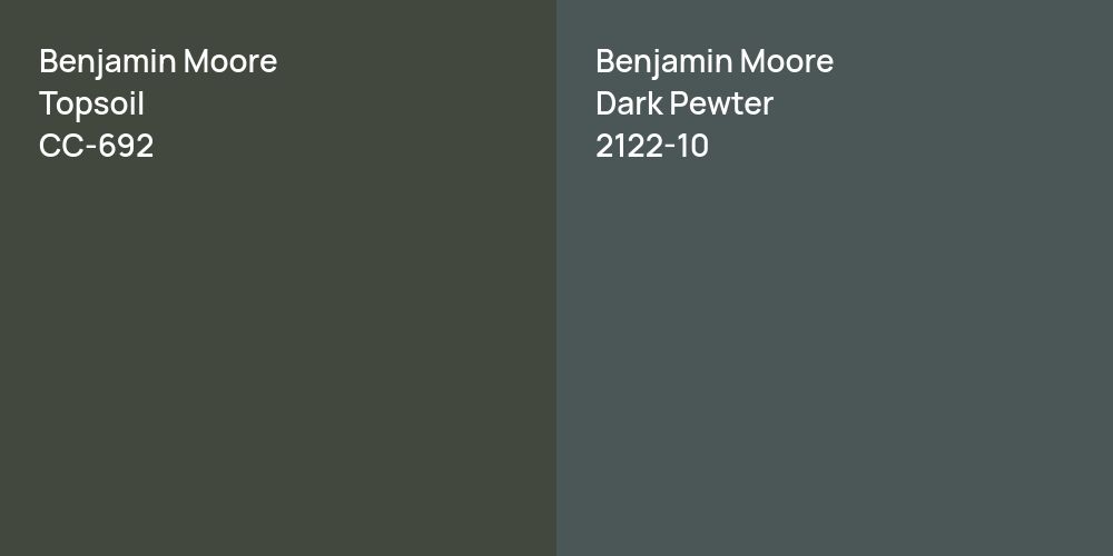 Benjamin Moore Topsoil vs. Benjamin Moore Dark Pewter