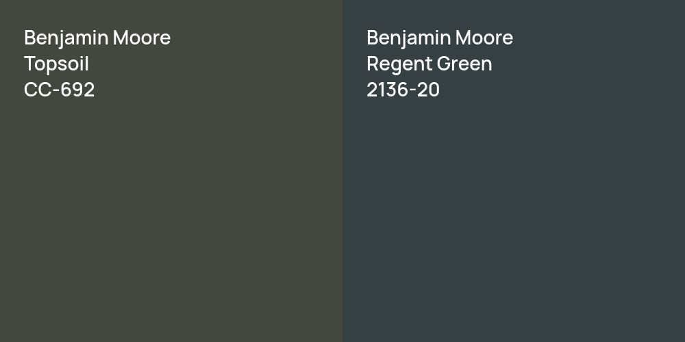 Benjamin Moore Topsoil vs. Benjamin Moore Regent Green