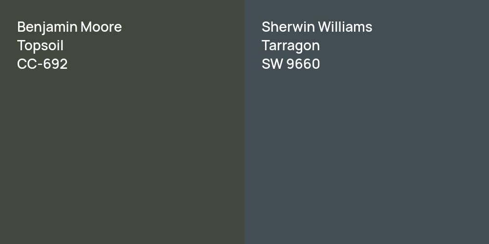 Benjamin Moore Topsoil vs. Sherwin Williams Tarragon