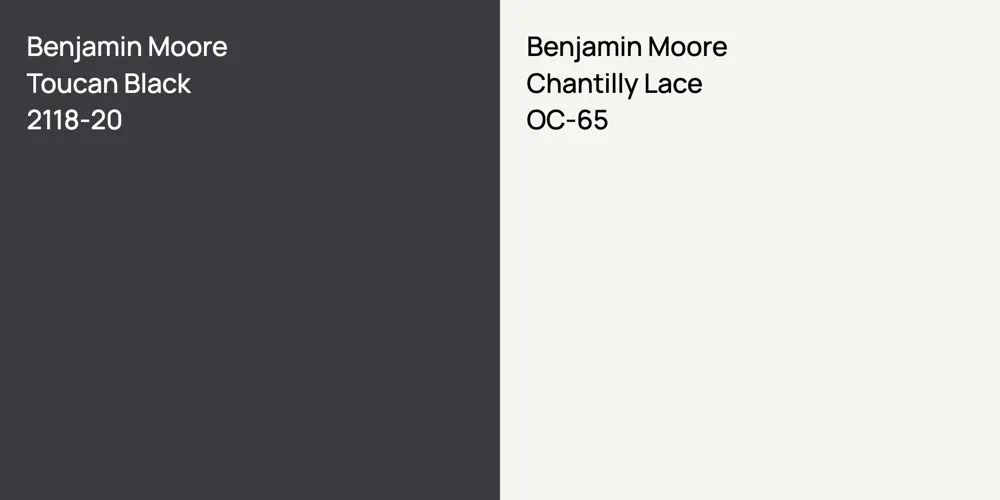 Benjamin Moore Toucan Black vs. Benjamin Moore Chantilly Lace