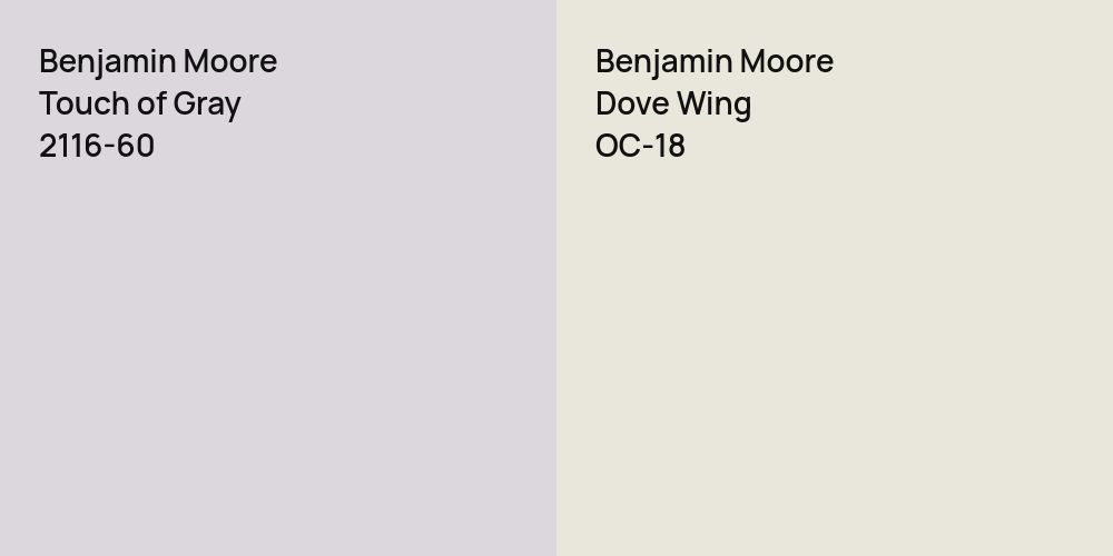 Benjamin Moore Touch of Gray vs. Benjamin Moore Dove Wing