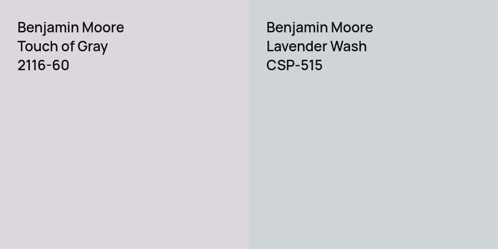 Benjamin Moore Touch of Gray vs. Benjamin Moore Lavender Wash