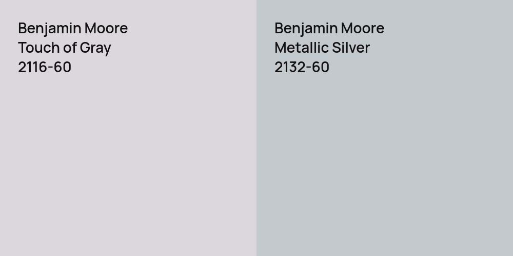 Benjamin Moore Touch of Gray vs. Benjamin Moore Metallic Silver