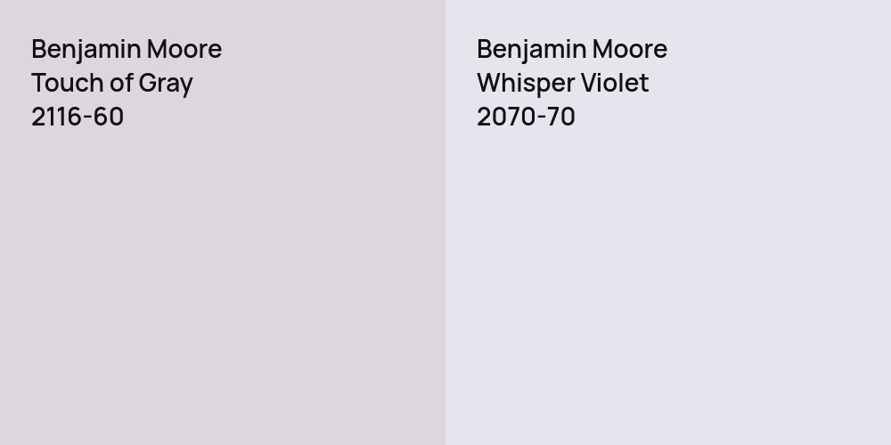 Benjamin Moore Touch of Gray vs. Benjamin Moore Whisper Violet