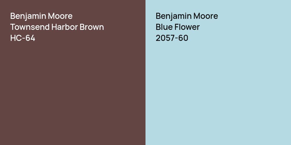 Benjamin Moore Townsend Harbor Brown vs. Benjamin Moore Blue Flower