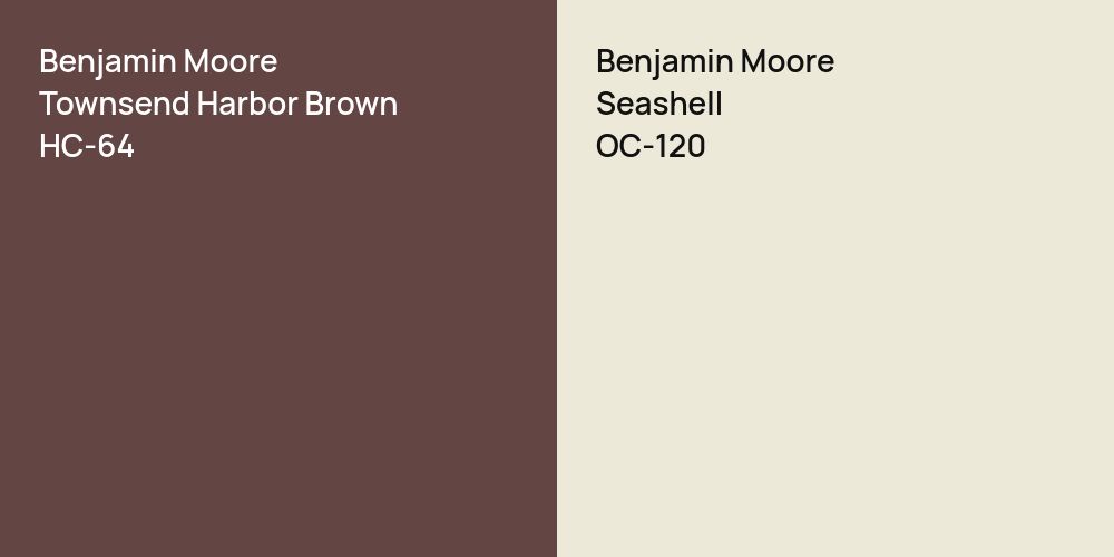 Benjamin Moore Townsend Harbor Brown vs. Benjamin Moore Seashell