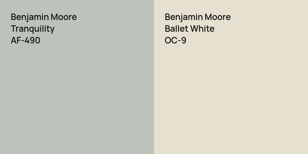 Benjamin Moore Tranquility vs. Benjamin Moore Ballet White