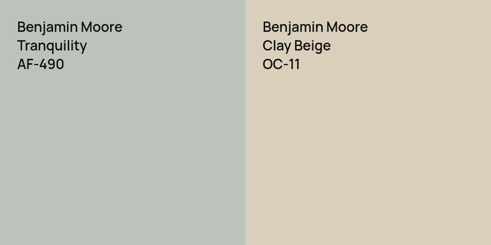 Benjamin Moore Tranquility vs. Benjamin Moore Clay Beige