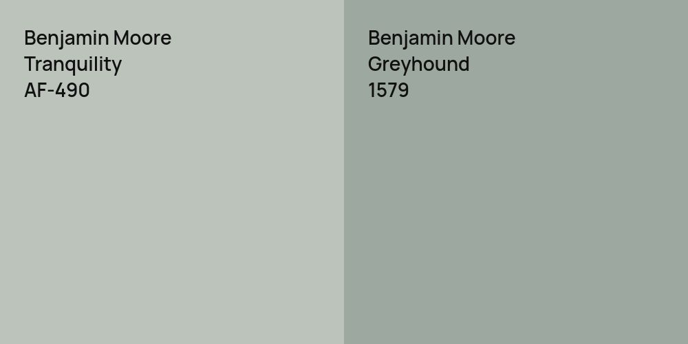 Benjamin Moore Tranquility vs. Benjamin Moore Greyhound