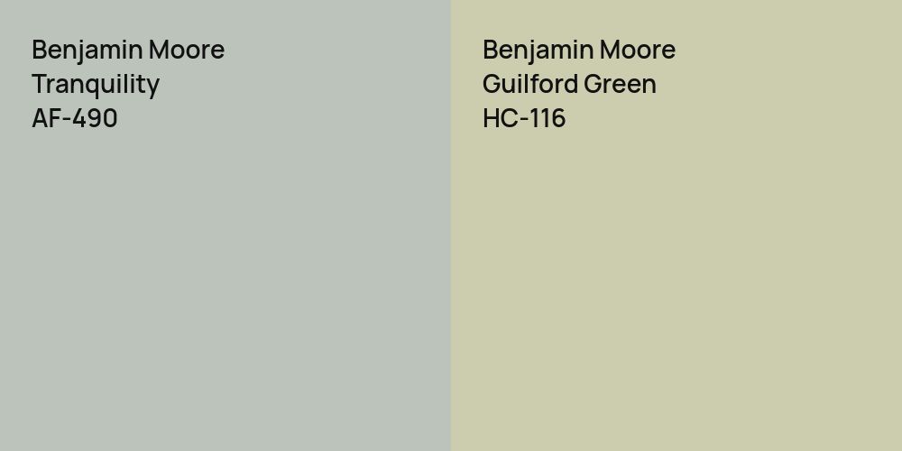 Benjamin Moore Tranquility vs. Benjamin Moore Guilford Green