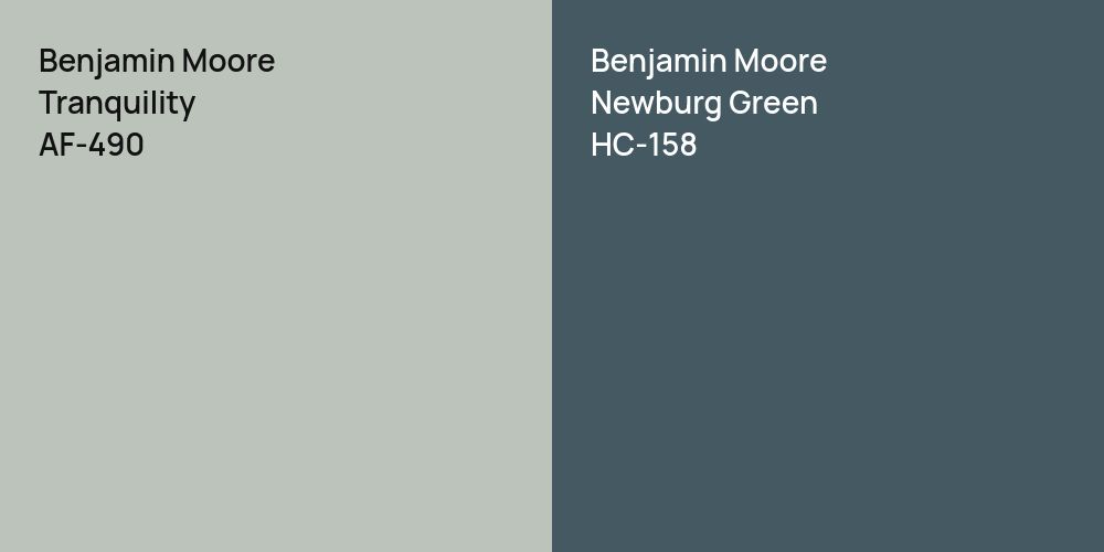 Benjamin Moore Tranquility vs. Benjamin Moore Newburg Green