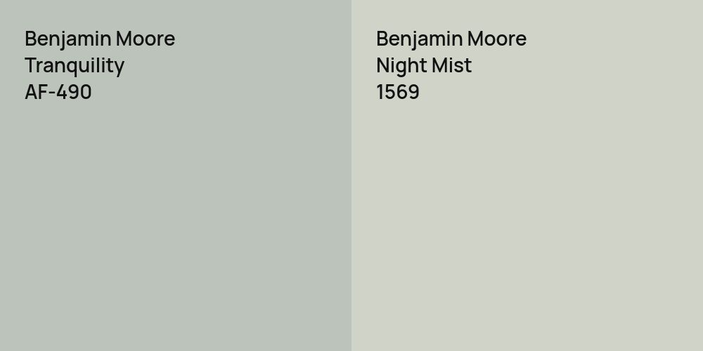 Benjamin Moore Tranquility vs. Benjamin Moore Night Mist