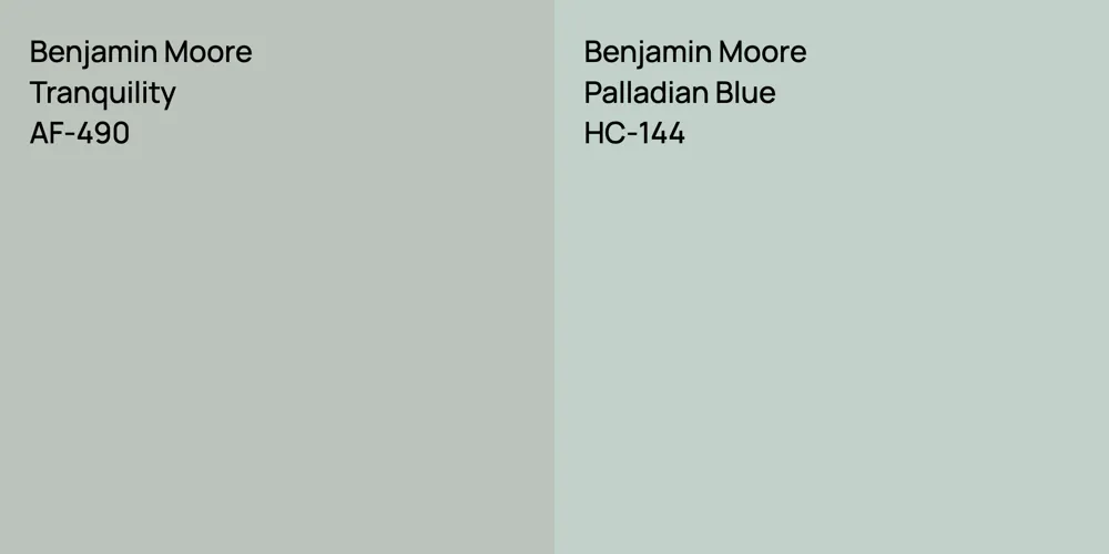 Benjamin Moore Tranquility vs. Benjamin Moore Palladian Blue