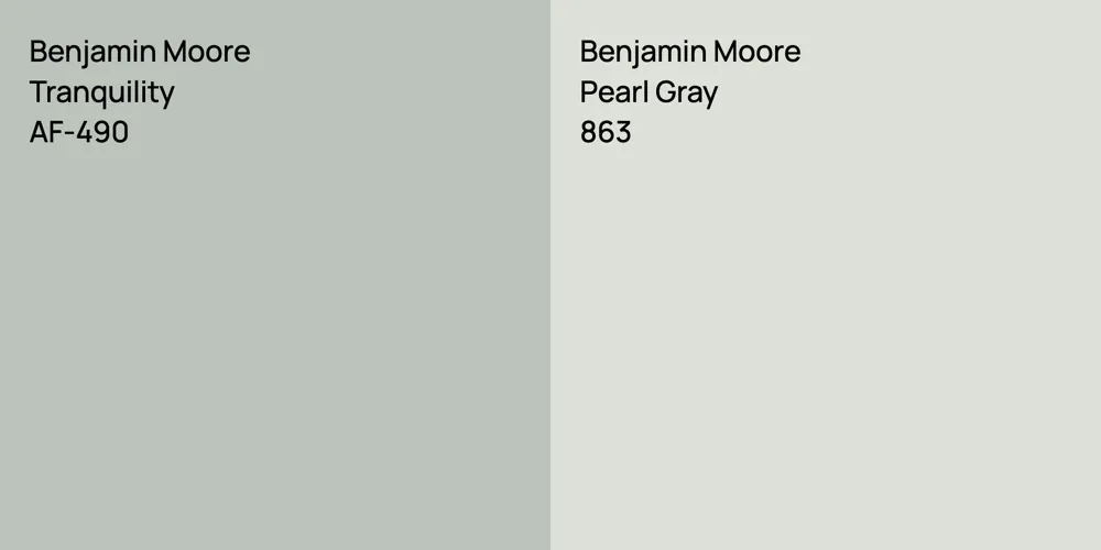 Benjamin Moore Tranquility vs. Benjamin Moore Pearl Gray