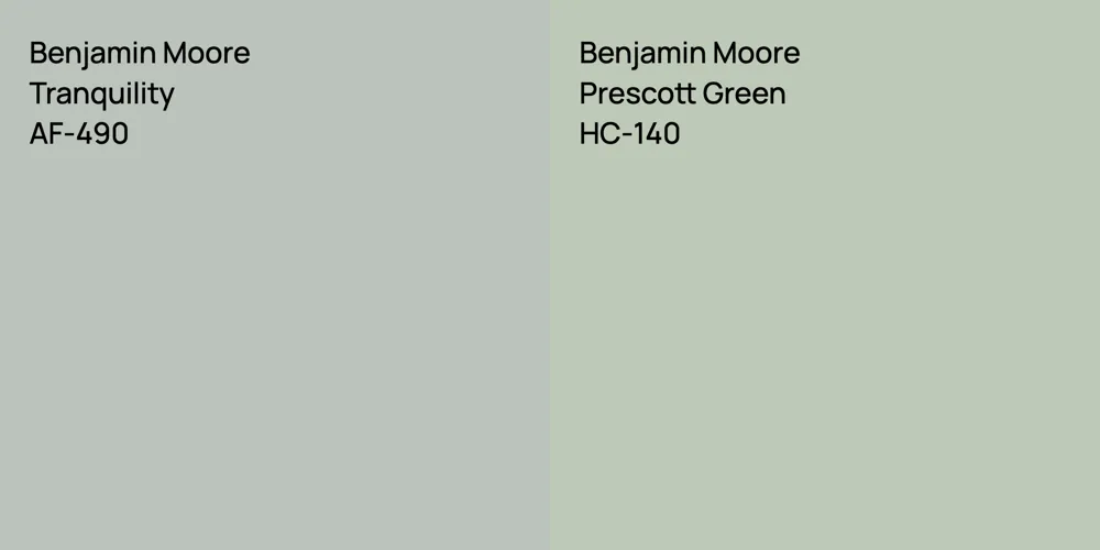 Benjamin Moore Tranquility vs. Benjamin Moore Prescott Green