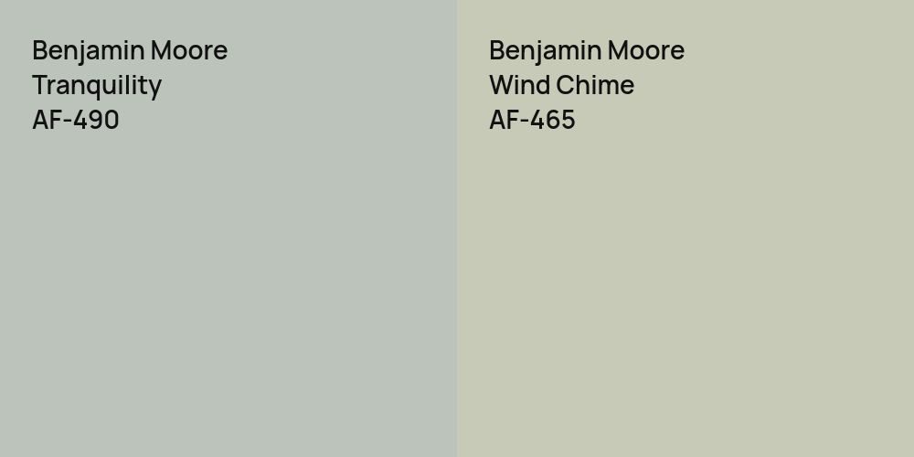 Benjamin Moore Tranquility vs. Benjamin Moore Wind Chime